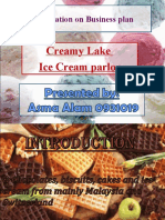 Presentation On Business Plan: Creamy Lake Ice Cream Parlor