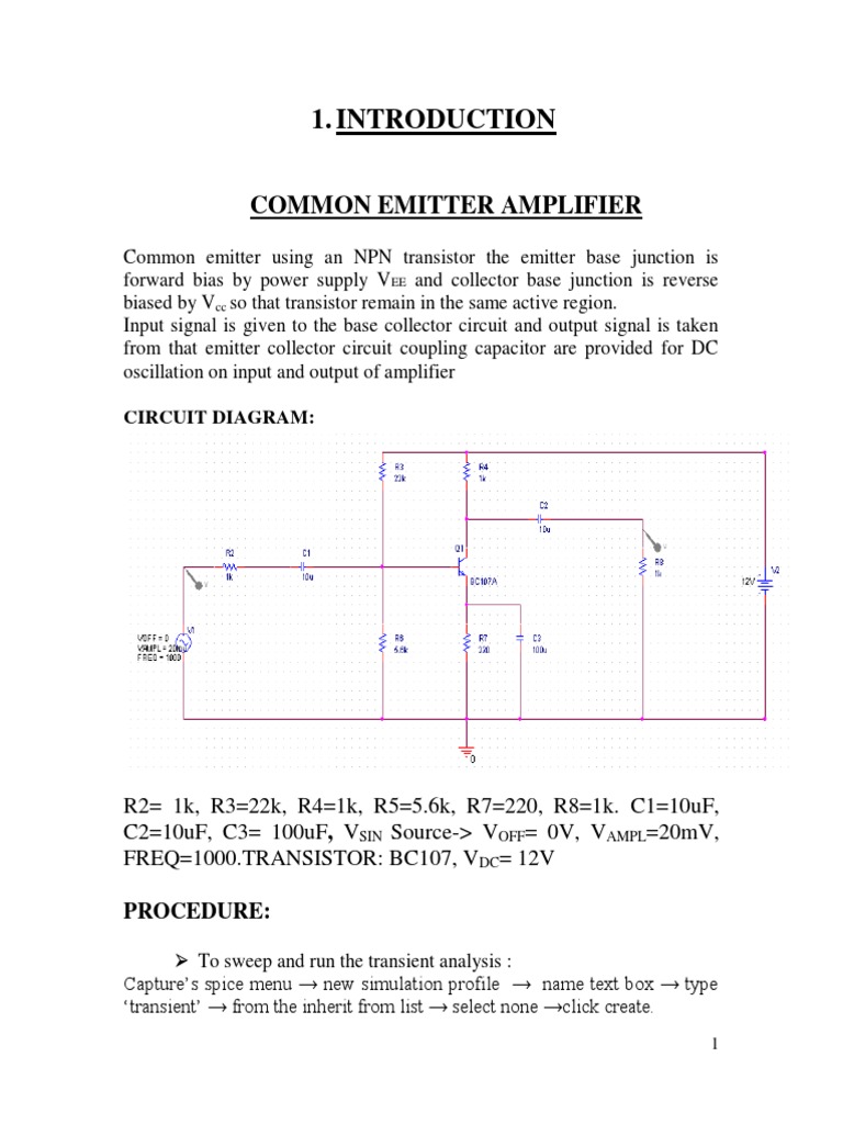 PSpice AC Sweep for Amplifier Design | PDF | Amplifier | Electronic ...