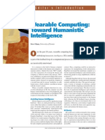 Wearable Computing: Toward Humanistic Intelligence: Guest Editor S Introduction