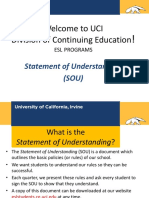 Welcome To UCI Division of Continuing Education: Statement of Understanding (SOU)