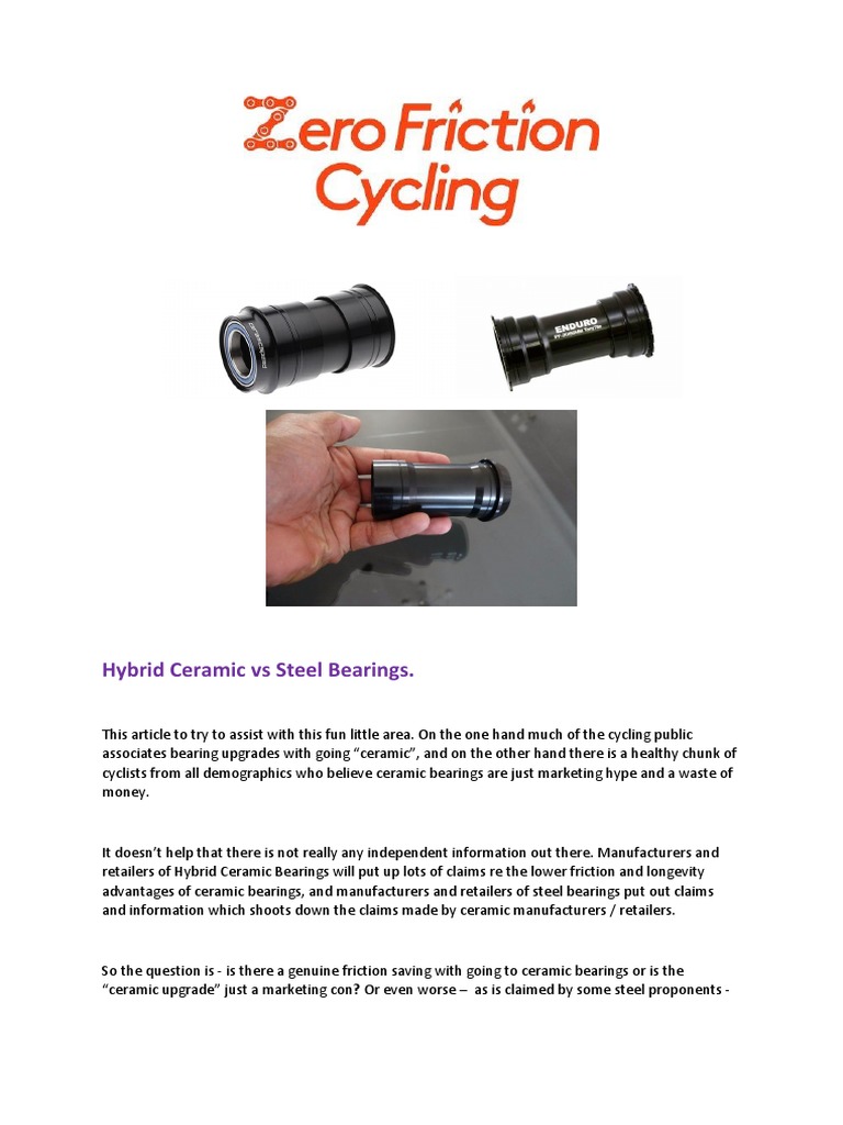 Hybrid Ceramic Vs Steel Bearings Article 2 PDF Bearing (Mechanical