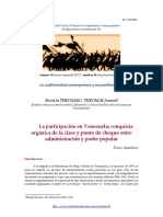 Azzelini - La Participación en Venezuela: Conquista Orgánica de La Clase y Punto de Choque Entre Administración y Poder Popular