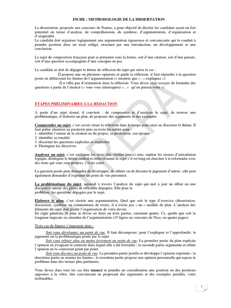 Méthodologie De Dissertation Schémas D opposition Plan à La Française Méthodologie (Rédaction D'un Devoir) | PDF | Dialectique | Argumentation