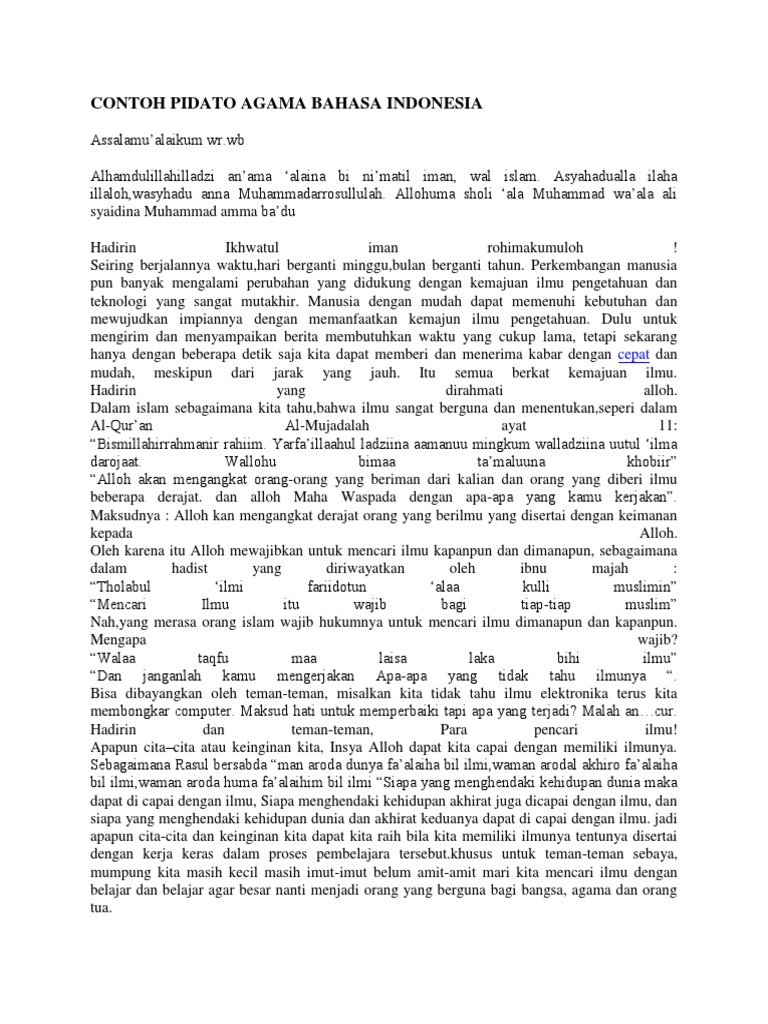 Contoh Pidato Tentang Agama Mosaicone