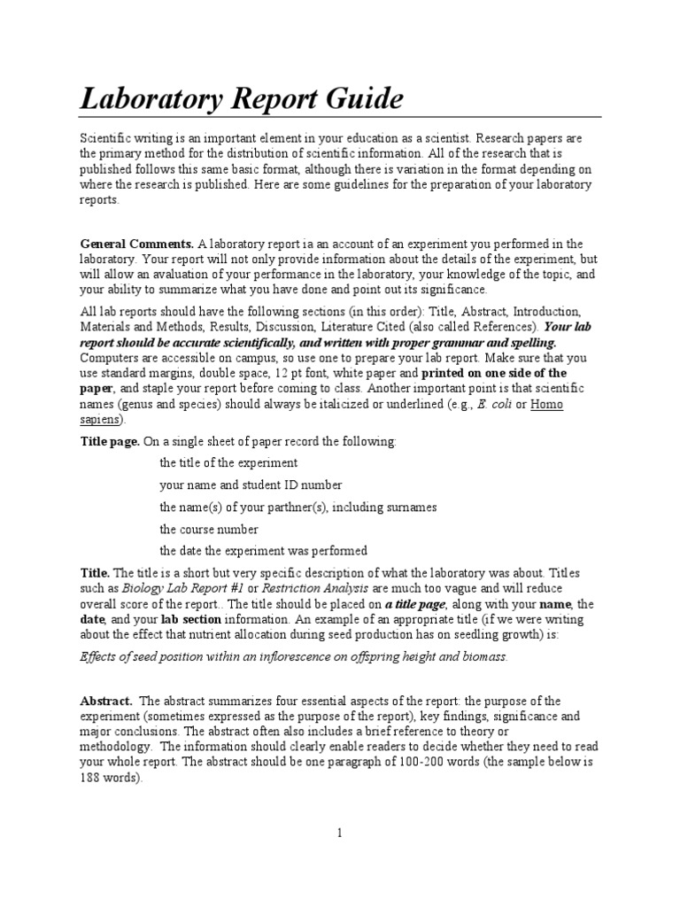 How To Write A Lab Report | PDF | Molecular Cloning | Gene