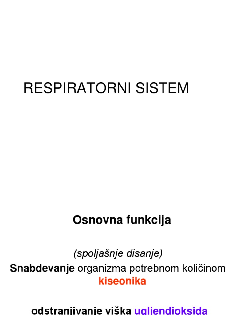 09 Respiratorni Sistem | PDF
