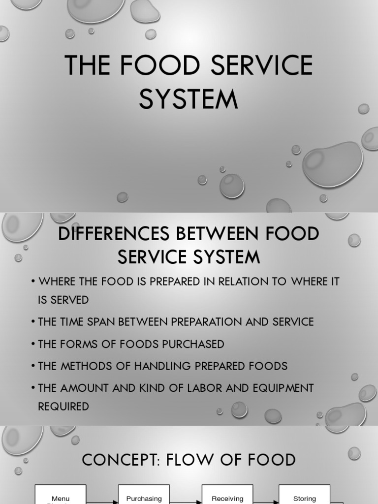 Types of Food Service Systems Explained | PDF | Foodservice | Kitchen
