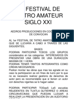 1er Festival de Teatro Amateur Siglo Xxi