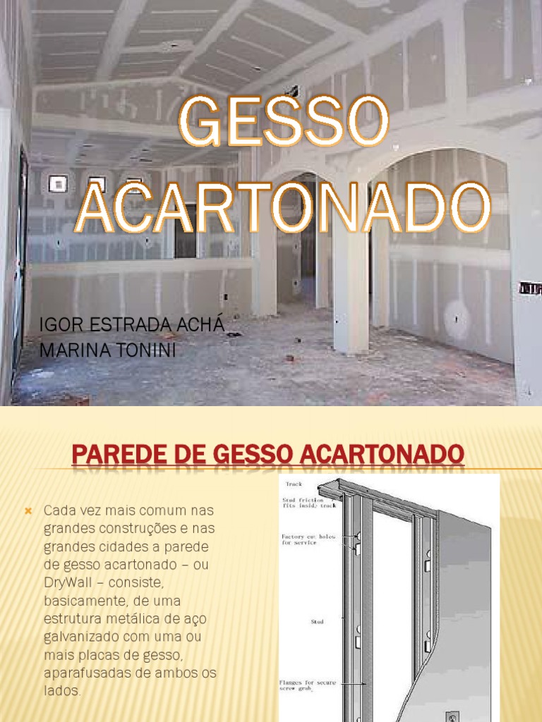 Vantagens e Desvantagens do DryWall | PDF | Drywall | Materiais, image size:768x1024