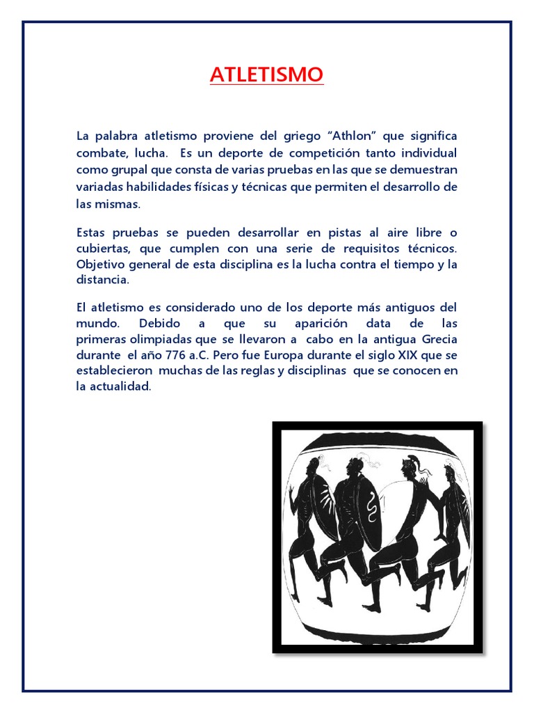 ATLETISMO | PDF | Deporte del atletismo | Deportes olímpicos de verano