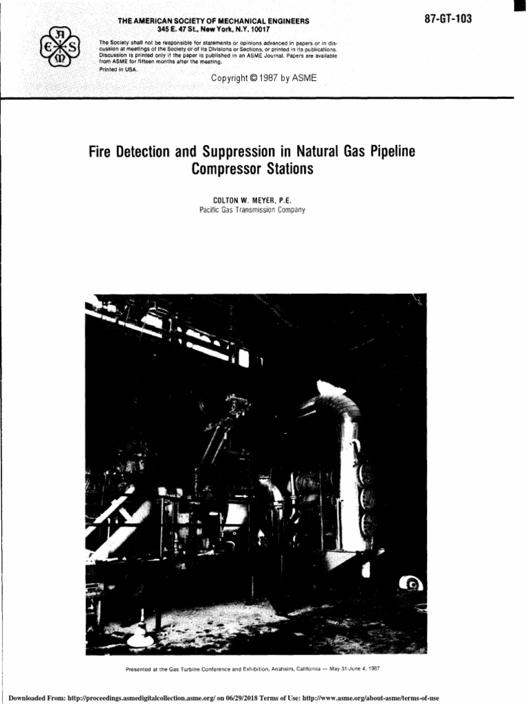 Fire Detection and Suppression in Natural Gas Pipeline Compressor ...
