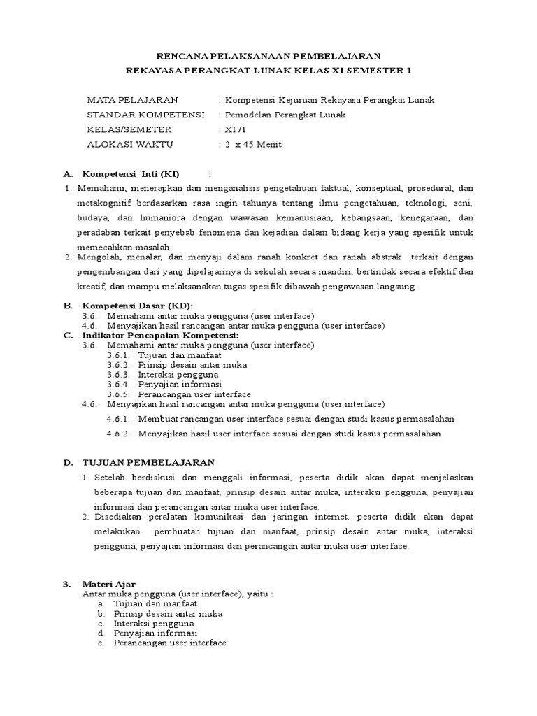 Rpp Pemodelan Perangkat Lunak Kd 3 6