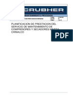 Planificacion de Prestación de Servicios Mantenimiento de Compresores