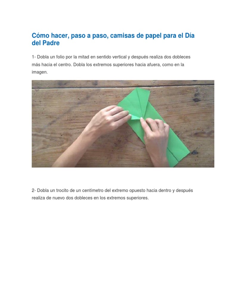 Cómo Hacer Camisas Papiroflexia