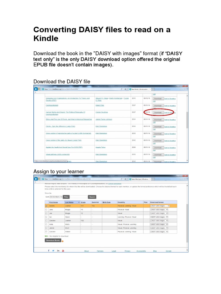 Converting DAISY Files for Kindle Use | PDF | Language Arts ...
