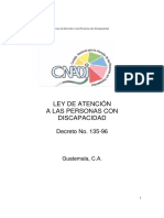 Ley de Atencion de Las Personas Con Discapacidad Decreto 135-96 - Guatemala PDF