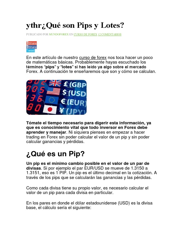 Que Son Pips Y Lotes - 