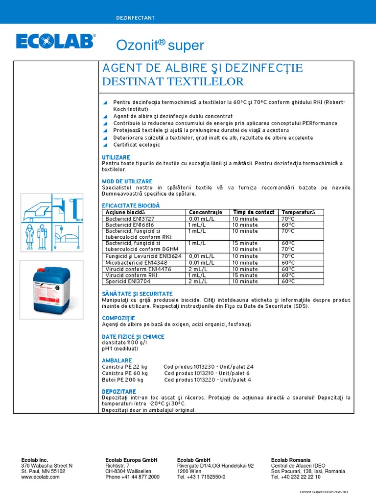 Ozonit Super Fisa Tehnica August 2017 PDF | PDF