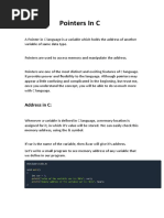 Pointers in C