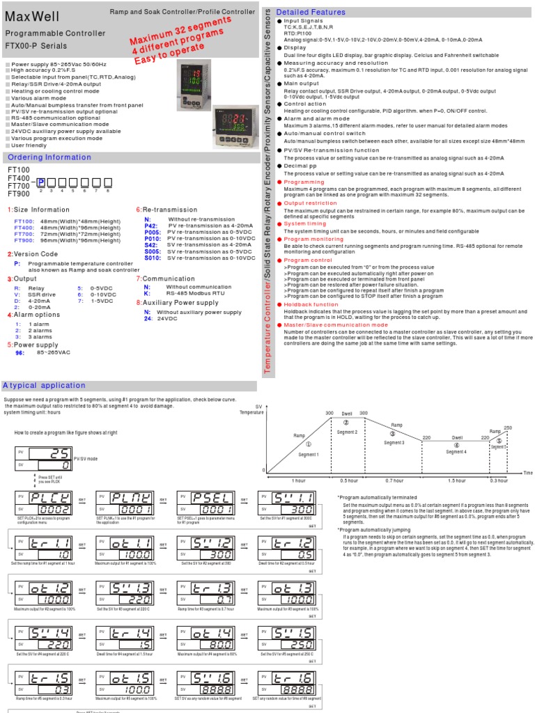 Maxwell-FTX00-P Ramp and Soak Controller (Catalog) | PDF | Relay ...