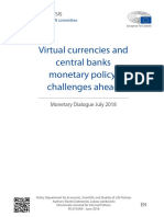 Virtual Currencies and Central Bans Monetary Policy - Challenges Ahead - European Parliament July 2018