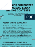 Mechanics For Poster Making and Essay Writing Contests