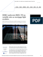 HSBC Undercuts BMO, TD on Variable Rate..