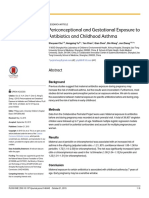 1. Periconceptional and Gestational Exposure to Antibiotics and Childhood Asthma