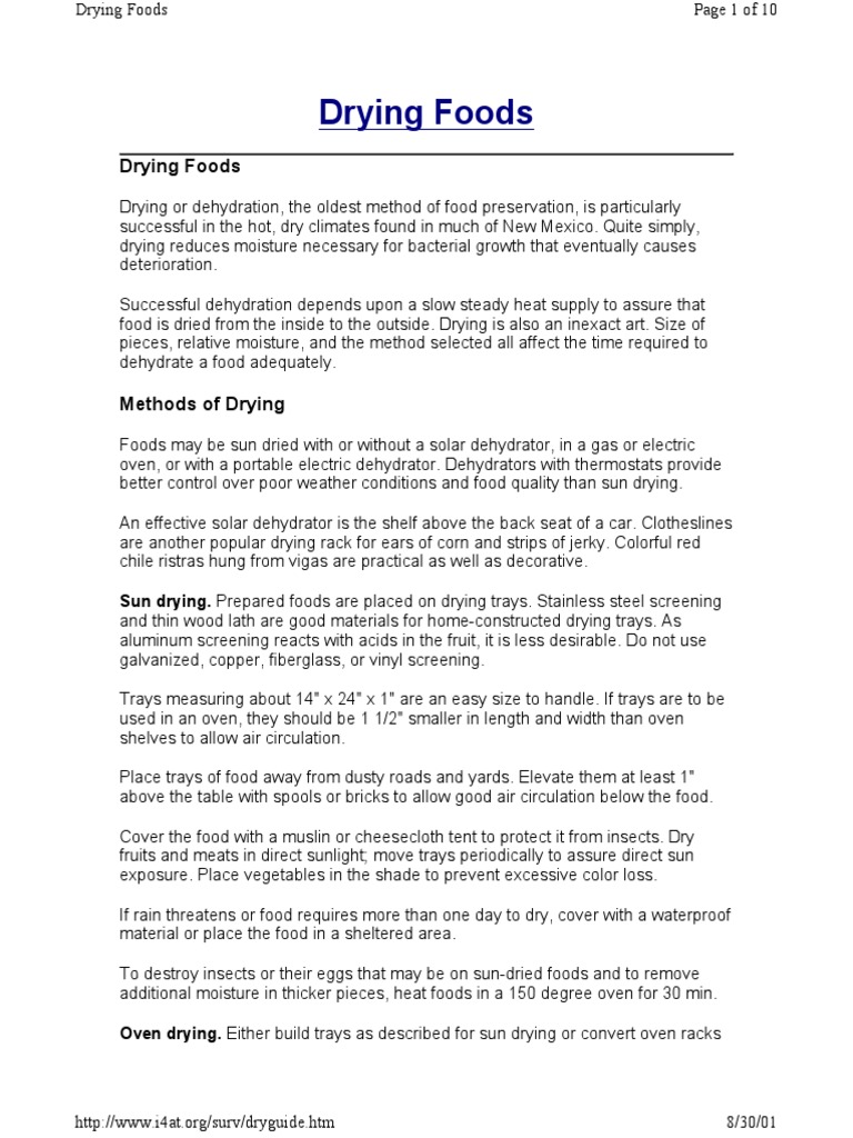 Drying Foods PDF | PDF