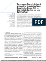 Performance Characterization of A Capacitive Deionization Water Desalination System With An Intermediate Solution and Low Salinity Water