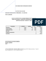 Cuadro de Cargas para Factibilidad de Servicio