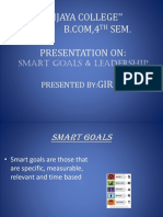 "Vijaya College'' Sem. Presentation On: Girish.C: Smart Goals & Leadership Presented by