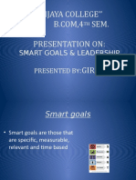 "Vijaya College'' Sem. Presentation On: Girish.C: Smart Goals & Leadership Presented by