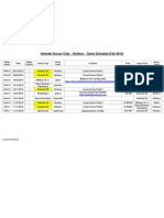 Holmdel Strikers Fall 2010 Game Schedule