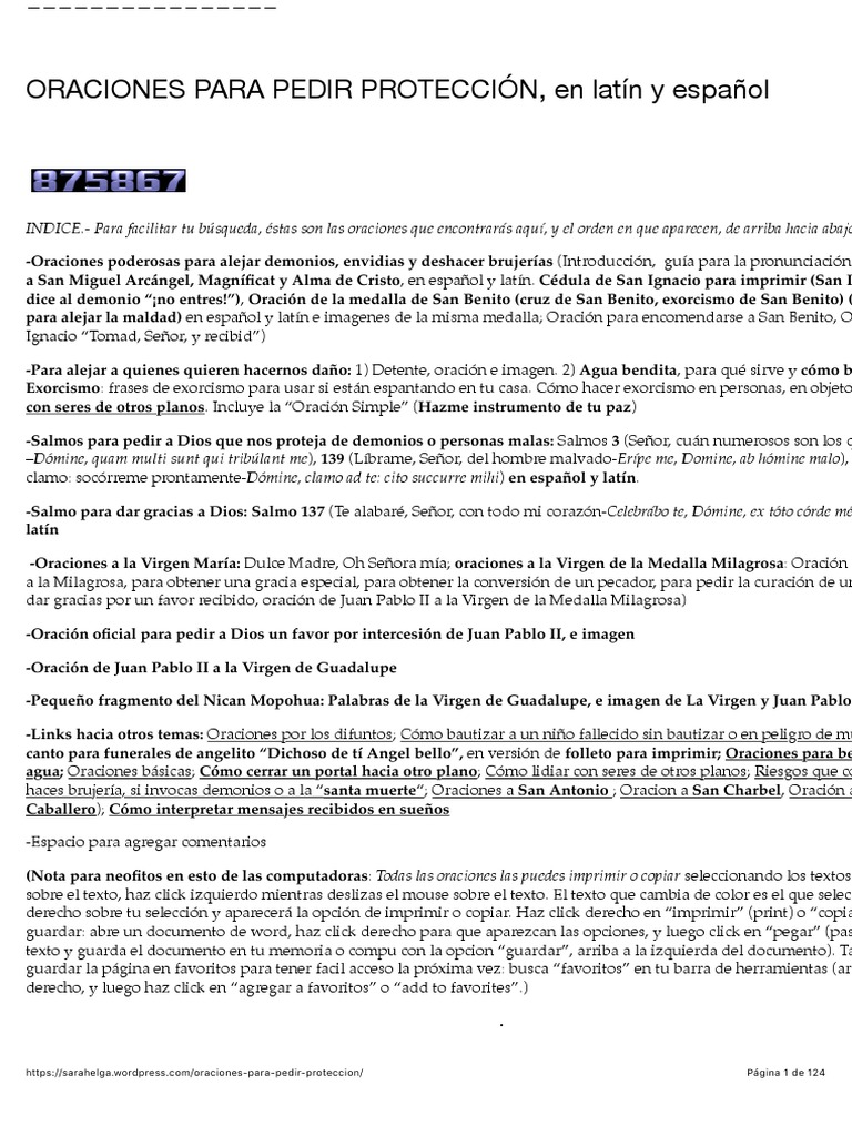 Oraciones para Pedir Protección | Descargar gratis PDF | María, madre ...