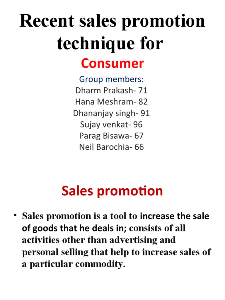 Effective Sales Promotion Techniques | PDF | Business | Finance & Money ...