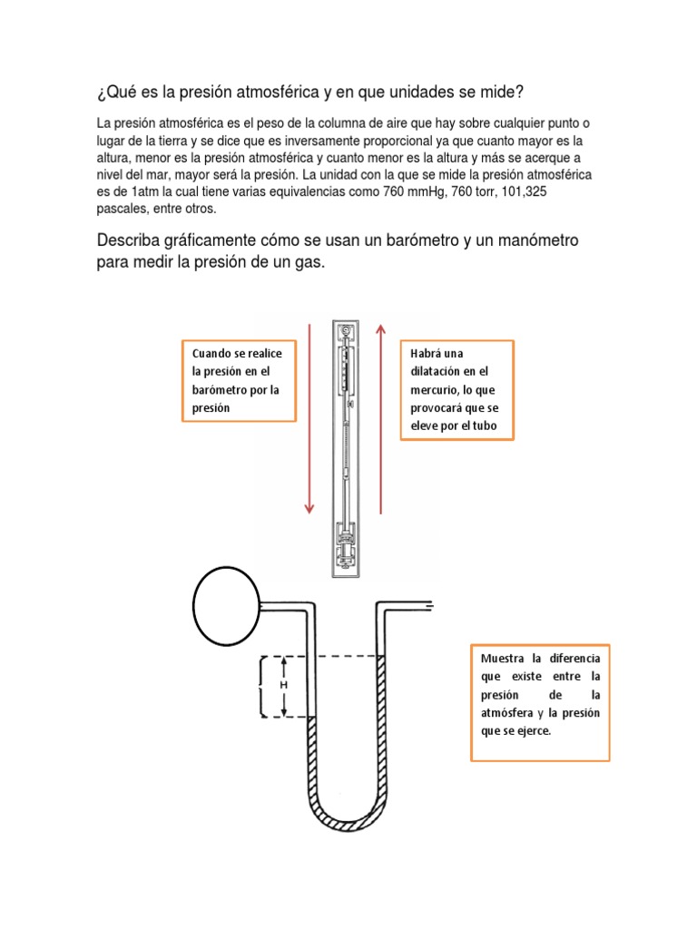 Qué Es La Presión Atmosférica y en Que Unidades Se Mide PDF