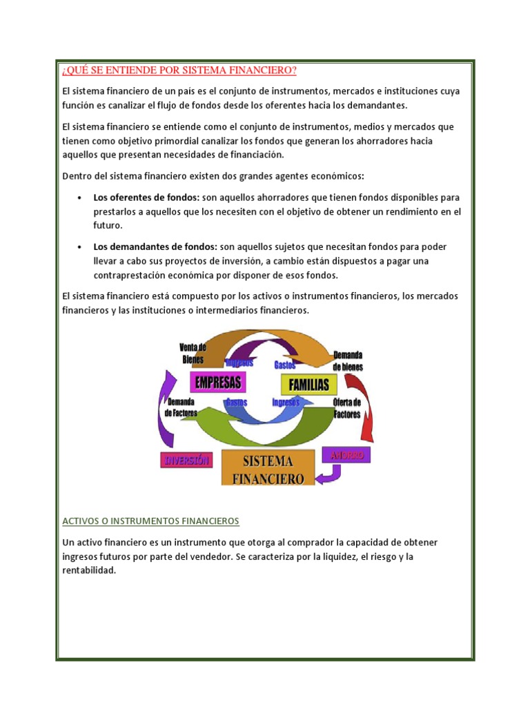 Sistema Financiero | PDF | Sistema financiero | Bancos