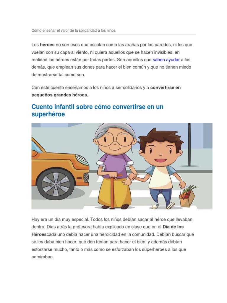 Cómo Enseñar El Valor de La Solidaridad A Los Niños | Descargar gratis ...