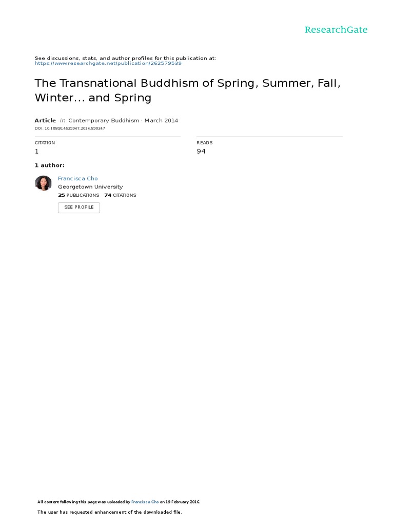 The Transnational Nature of Buddhism in Kim Kiduk's Film 