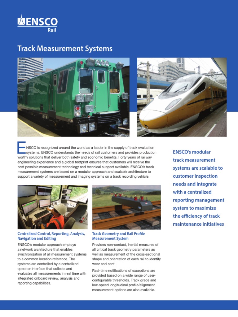 ENSCO Track Measurement Solutions | PDF | Track (Rail Transport) | Rail ...