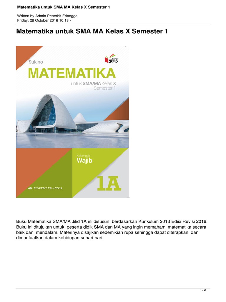 Matematika Untuk Sma Ma Kelas X Semester 1 Pdf