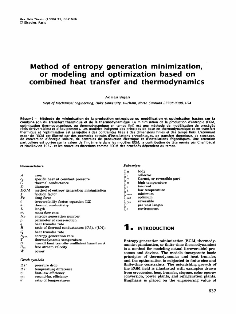 Method of Entropy Generation Minimization, or Modeling and Optimization ...