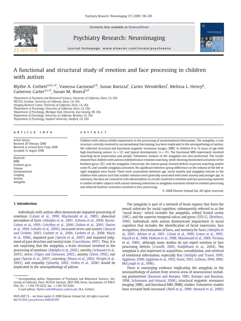 A Functional and Structural Study of Emotion and Face Processing in ...