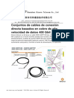 Conjuntos de cables de conexión directa basados en cobre de alta velocidad de datos 400 Gbit / s