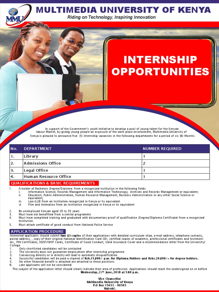 Internship Advert Edited PDF Academic Degree Kenya