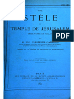 Clarmont Ganneau-Un Stèle Du Temple de Jérusalem