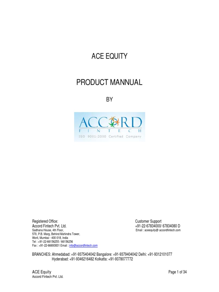 ACE Equity Software User Manual | PDF | Microsoft Excel | Banks