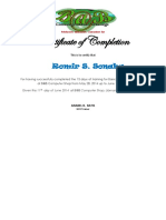 Certificate of Completion: Romir S. Sonaba