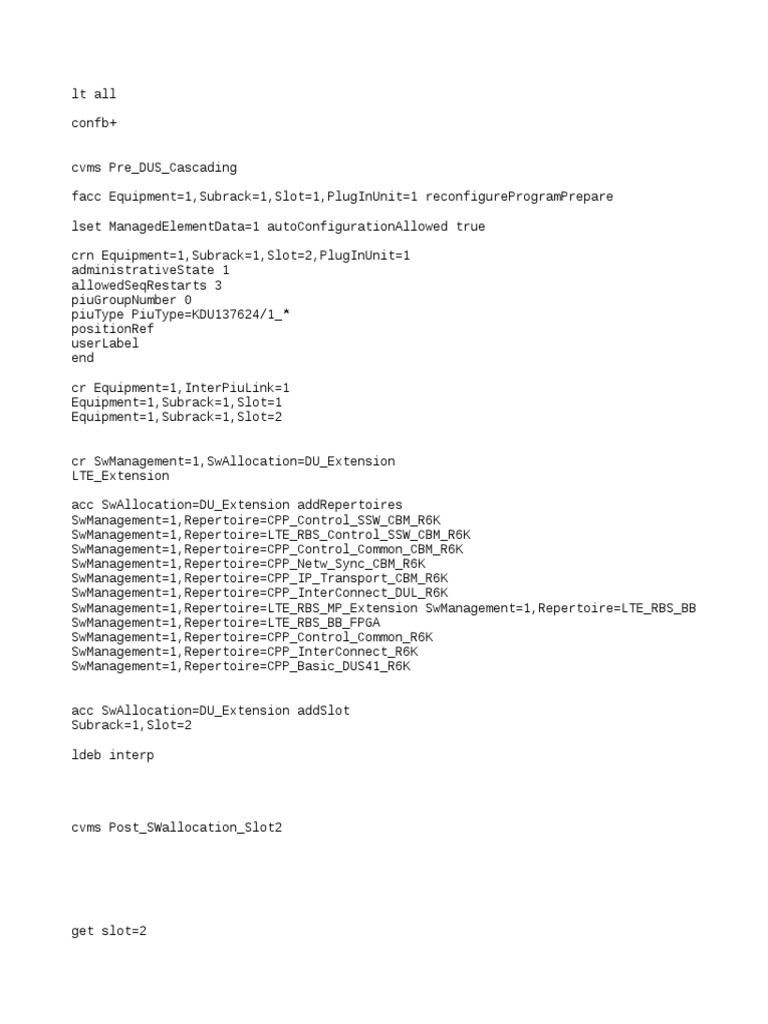 Cascading Two DUS - Amos Commands | PDF